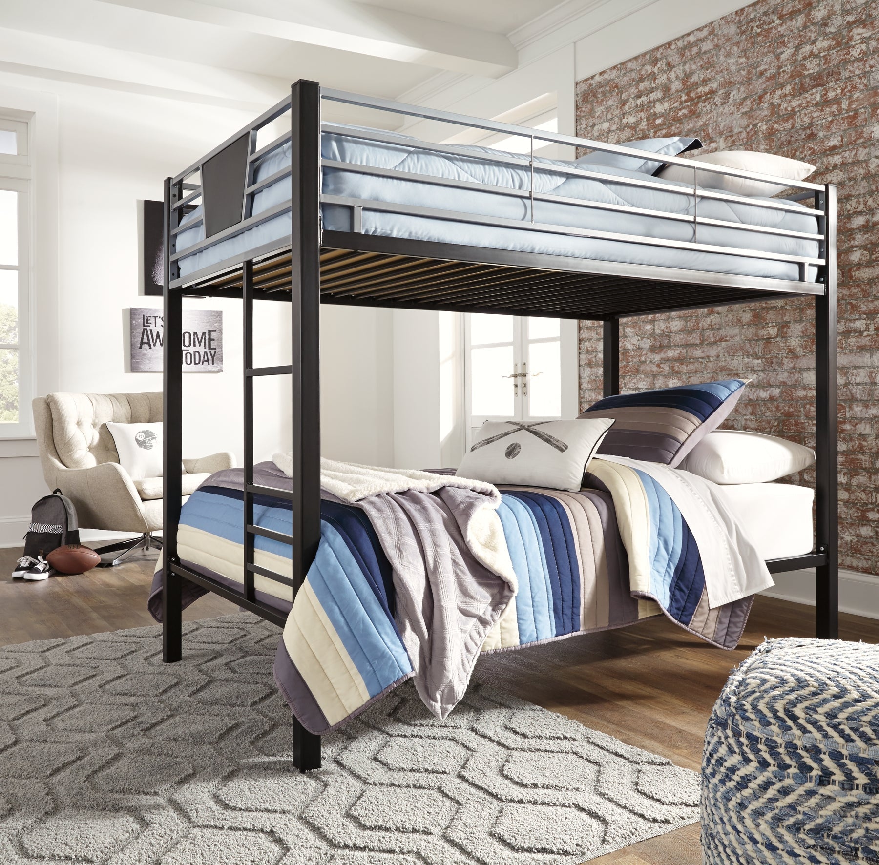Dinsmore Twin/Twin Bunk Bed w/Ladder at Towne & Country Furniture (AL) furniture, home furniture, home decor, sofa, bedding