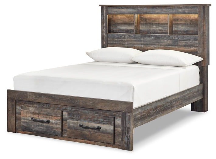 Drystan Full Bookcase Bed with 2 Storage Drawers with Mirrored Dresser and 2 Nightstands at Towne & Country Furniture (AL) furniture, home furniture, home decor, sofa, bedding
