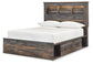 Drystan Full Bookcase Bed with 2 Storage Drawers with Mirrored Dresser and Chest at Towne & Country Furniture (AL) furniture, home furniture, home decor, sofa, bedding