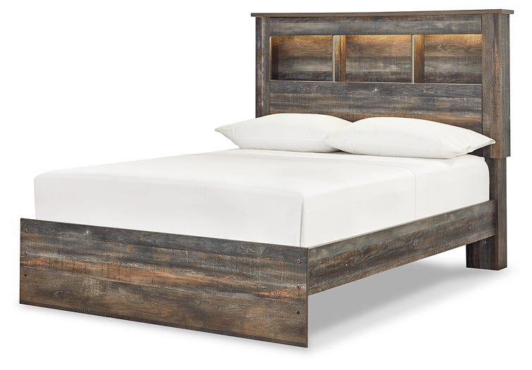 Drystan Full Bookcase Bed with Mirrored Dresser, Chest and 2 Nightstands at Towne & Country Furniture (AL) furniture, home furniture, home decor, sofa, bedding