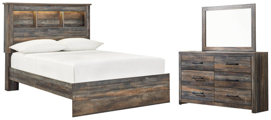 Drystan Full Bookcase Bed with Mirrored Dresser at Towne & Country Furniture (AL) furniture, home furniture, home decor, sofa, bedding