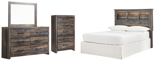 Drystan Full Bookcase Headboard with Mirrored Dresser and Chest at Towne & Country Furniture (AL) furniture, home furniture, home decor, sofa, bedding