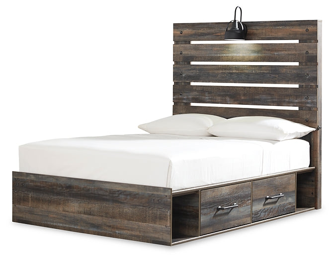 Drystan Full Panel Bed with 4 Storage Drawers with Mirrored Dresser and Chest at Towne & Country Furniture (AL) furniture, home furniture, home decor, sofa, bedding