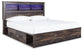 Drystan King Bookcase Bed with 2 Storage Drawers with Mirrored Dresser and 2 Nightstands at Towne & Country Furniture (AL) furniture, home furniture, home decor, sofa, bedding
