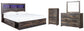 Drystan King Bookcase Bed with 2 Storage Drawers with Mirrored Dresser and Chest at Towne & Country Furniture (AL) furniture, home furniture, home decor, sofa, bedding