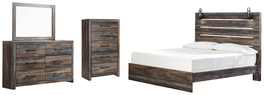 Drystan King Panel Bed with Mirrored Dresser and Chest at Towne & Country Furniture (AL) furniture, home furniture, home decor, sofa, bedding