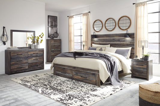 Drystan King Panel Bed with Storage with Dresser at Towne & Country Furniture (AL) furniture, home furniture, home decor, sofa, bedding