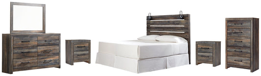 Drystan King Panel Headboard with Mirrored Dresser, Chest and 2 Nightstands at Towne & Country Furniture (AL) furniture, home furniture, home decor, sofa, bedding