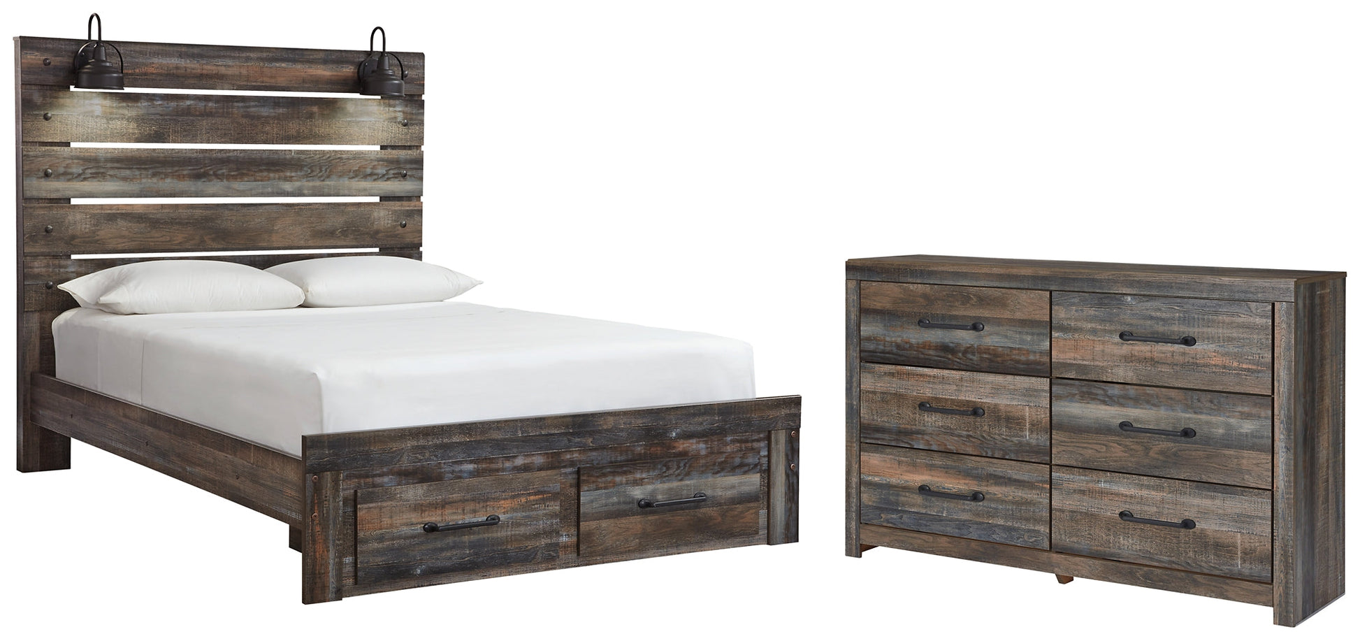 Drystan  Panel Bed With 2 Storage Drawers With Dresser at Towne & Country Furniture (AL) furniture, home furniture, home decor, sofa, bedding