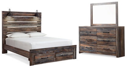 Drystan  Panel Bed With 2 Storage Drawers With Mirrored Dresser at Towne & Country Furniture (AL) furniture, home furniture, home decor, sofa, bedding