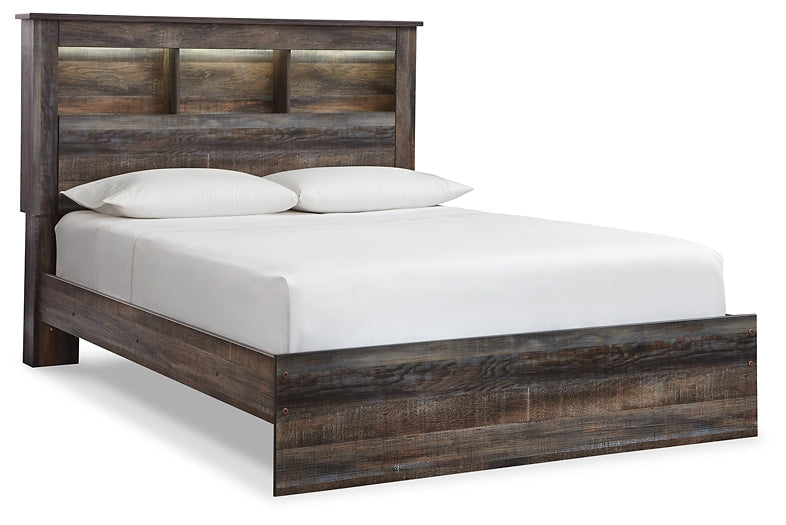 Drystan Queen Bookcase Bed with Mirrored Dresser and 2 Nightstands at Towne & Country Furniture (AL) furniture, home furniture, home decor, sofa, bedding