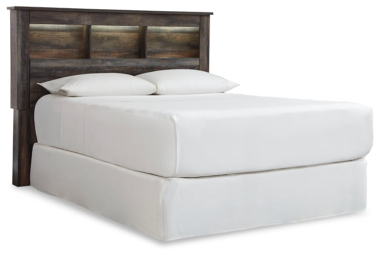 Drystan Queen/Full Bookcase Headboard with Mirrored Dresser, Chest and Nightstand at Towne & Country Furniture (AL) furniture, home furniture, home decor, sofa, bedding