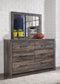 Drystan Queen/Full Bookcase Headboard with Mirrored Dresser and 2 Nightstands at Towne & Country Furniture (AL) furniture, home furniture, home decor, sofa, bedding