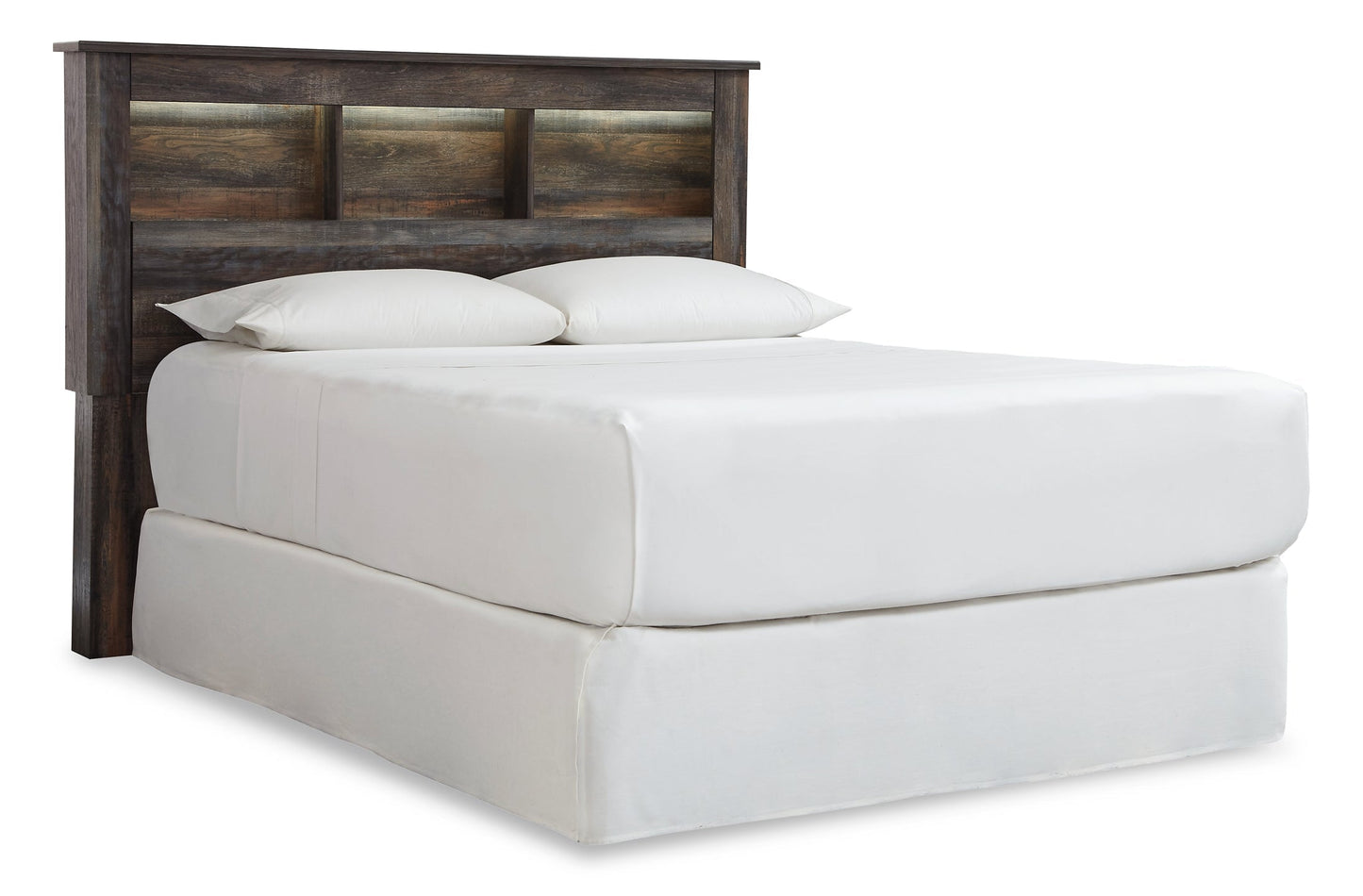 Drystan Queen/Full Bookcase Headboard with Mirrored Dresser and 2 Nightstands at Towne & Country Furniture (AL) furniture, home furniture, home decor, sofa, bedding