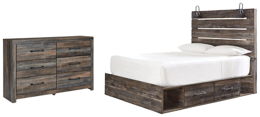 Drystan Queen Panel Bed with 2 Storage Drawers with Dresser at Towne & Country Furniture (AL) furniture, home furniture, home decor, sofa, bedding