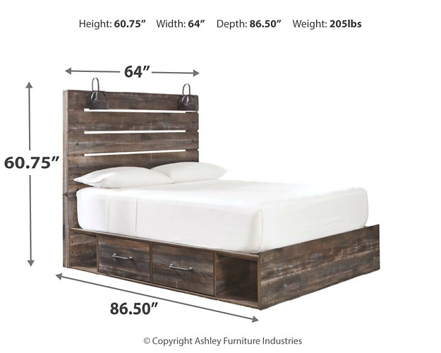 Drystan Queen Panel Bed with 2 Storage Drawers with Mirrored Dresser at Towne & Country Furniture (AL) furniture, home furniture, home decor, sofa, bedding