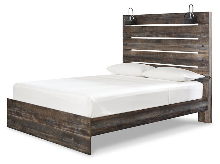Drystan Queen Panel Bed with Mirrored Dresser at Towne & Country Furniture (AL) furniture, home furniture, home decor, sofa, bedding