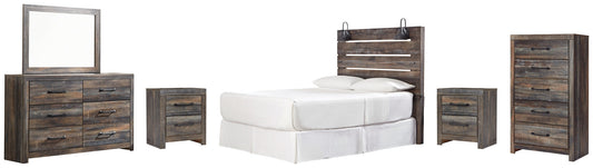 Drystan Queen Panel Headboard with Mirrored Dresser, Chest and 2 Nightstands at Towne & Country Furniture (AL) furniture, home furniture, home decor, sofa, bedding