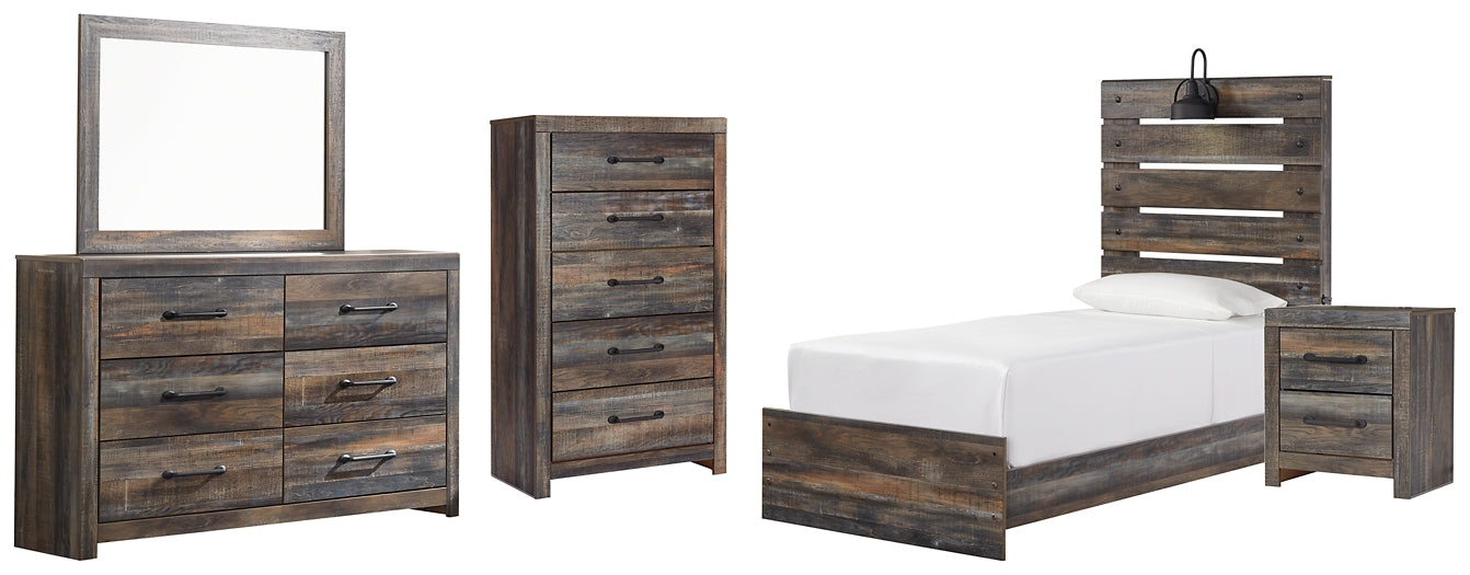 Drystan Twin Panel Bed with Mirrored Dresser, Chest and Nightstand at Towne & Country Furniture (AL) furniture, home furniture, home decor, sofa, bedding