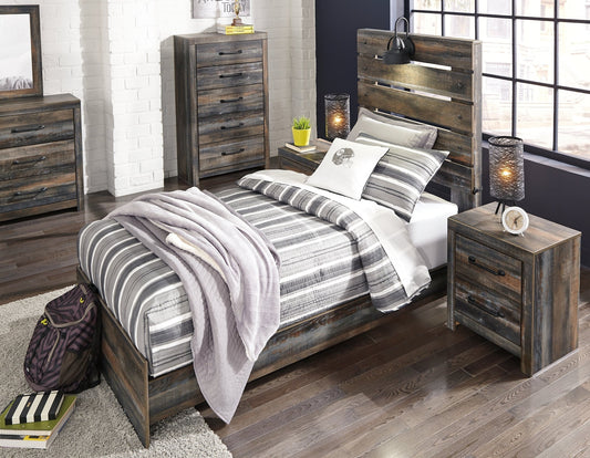 Drystan Twin Panel Bed with Mirrored Dresser, Chest and Nightstand at Towne & Country Furniture (AL) furniture, home furniture, home decor, sofa, bedding