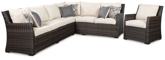 Easy Isle 3-Piece Outdoor Sectional with Chair at Towne & Country Furniture (AL) furniture, home furniture, home decor, sofa, bedding
