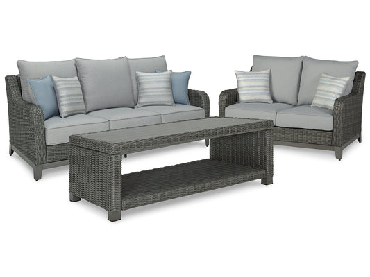 Elite Park Outdoor Sofa and Loveseat with Coffee Table at Towne & Country Furniture (AL) furniture, home furniture, home decor, sofa, bedding