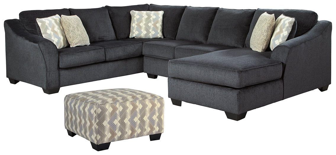 Eltmann 3-Piece Sectional with Ottoman at Towne & Country Furniture (AL) furniture, home furniture, home decor, sofa, bedding