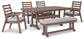 Emmeline Outdoor Dining Table and 4 Chairs and Bench at Towne & Country Furniture (AL) furniture, home furniture, home decor, sofa, bedding