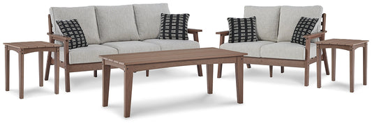 Emmeline Outdoor Sofa and Loveseat with Coffee Table and 2 End Tables at Towne & Country Furniture (AL) furniture, home furniture, home decor, sofa, bedding