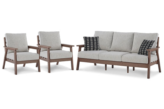 Emmeline Outdoor Sofa with 2 Lounge Chairs at Towne & Country Furniture (AL) furniture, home furniture, home decor, sofa, bedding
