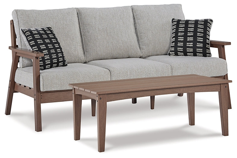 Emmeline Outdoor Sofa with Coffee Table at Towne & Country Furniture (AL) furniture, home furniture, home decor, sofa, bedding