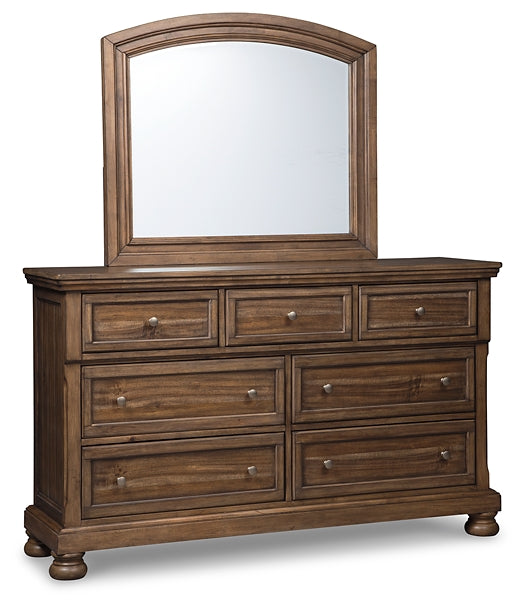 Flynnter California King Panel Bed with 2 Storage Drawers with Mirrored Dresser, Chest and Nightstand at Towne & Country Furniture (AL) furniture, home furniture, home decor, sofa, bedding