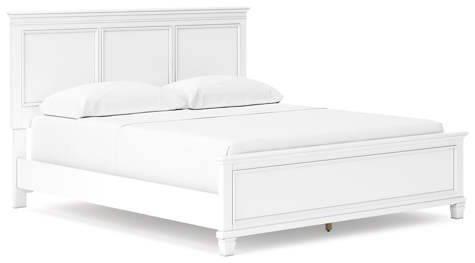 Fortman California King Panel Bed with Mirrored Dresser, Chest and Nightstand at Towne & Country Furniture (AL) furniture, home furniture, home decor, sofa, bedding
