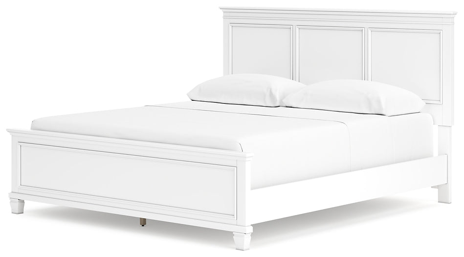Fortman California King Panel Bed with Mirrored Dresser and 2 Nightstands at Towne & Country Furniture (AL) furniture, home furniture, home decor, sofa, bedding