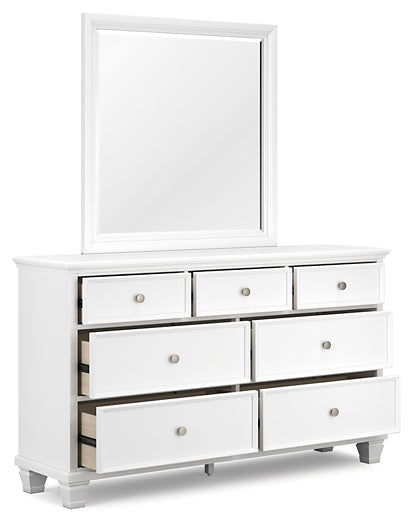 Fortman California King Panel Bed with Mirrored Dresser and Nightstand at Towne & Country Furniture (AL) furniture, home furniture, home decor, sofa, bedding