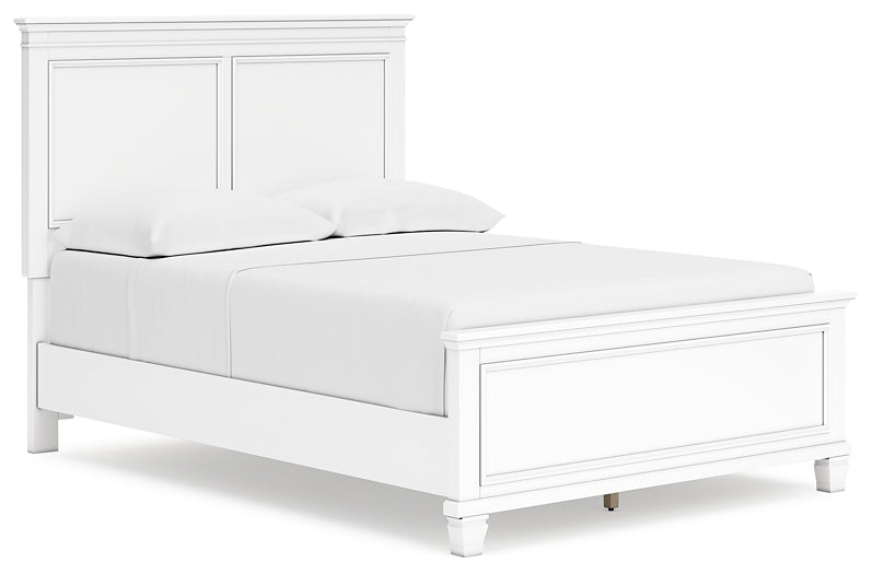 Fortman Full Panel Bed with Mirrored Dresser and 2 Nightstands at Towne & Country Furniture (AL) furniture, home furniture, home decor, sofa, bedding
