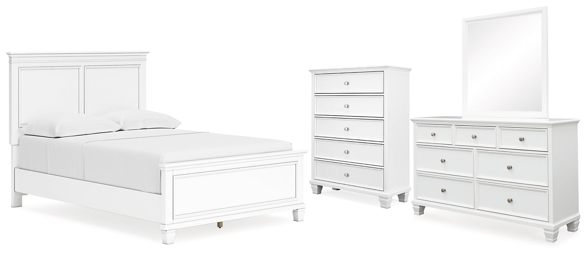 Fortman Full Panel Bed with Mirrored Dresser and Chest at Towne & Country Furniture (AL) furniture, home furniture, home decor, sofa, bedding