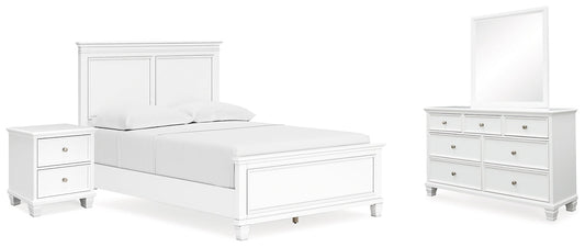 Fortman Full Panel Bed with Mirrored Dresser and Nightstand at Towne & Country Furniture (AL) furniture, home furniture, home decor, sofa, bedding