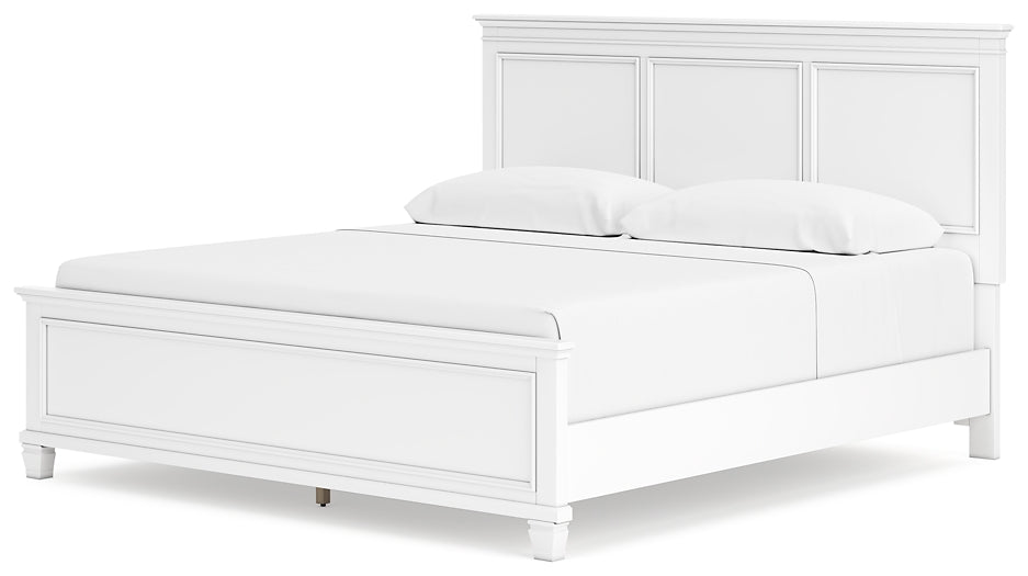 Fortman King Panel Bed with Mirrored Dresser and 2 Nightstands at Towne & Country Furniture (AL) furniture, home furniture, home decor, sofa, bedding
