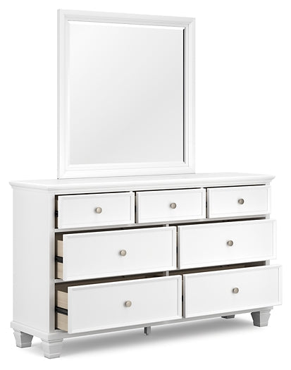 Fortman Queen Panel Bed with Mirrored Dresser, Chest and 2 Nightstands at Towne & Country Furniture (AL) furniture, home furniture, home decor, sofa, bedding