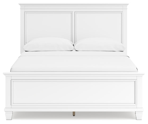 Fortman Queen Panel Bed with Mirrored Dresser, Chest and Nightstand at Towne & Country Furniture (AL) furniture, home furniture, home decor, sofa, bedding