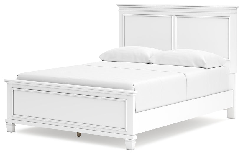 Fortman Queen Panel Bed with Mirrored Dresser and Nightstand at Towne & Country Furniture (AL) furniture, home furniture, home decor, sofa, bedding