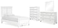 Fortman Twin Panel Bed with Mirrored Dresser and Chest at Towne & Country Furniture (AL) furniture, home furniture, home decor, sofa, bedding