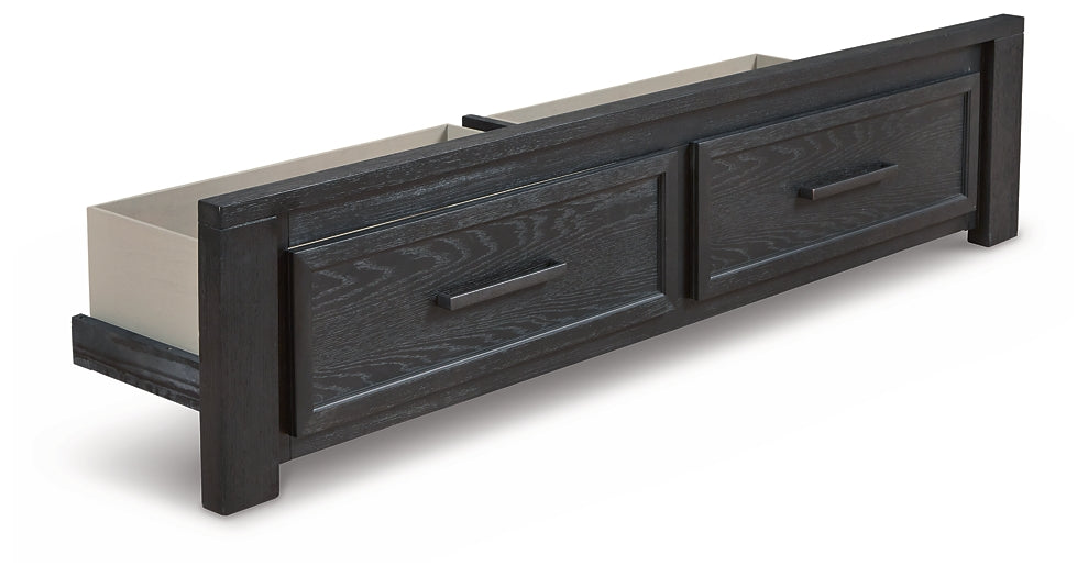Foyland California King Panel Storage Bed with Mirrored Dresser and Chest at Towne & Country Furniture (AL) furniture, home furniture, home decor, sofa, bedding