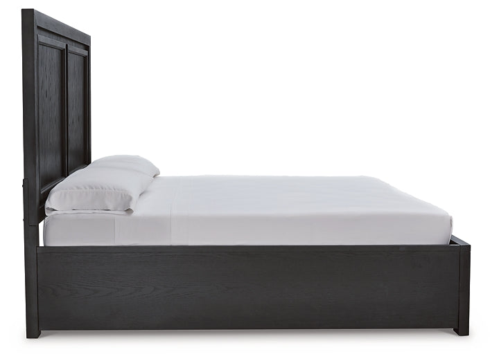 Foyland California King Panel Storage Bed with Mirrored Dresser and Chest at Towne & Country Furniture (AL) furniture, home furniture, home decor, sofa, bedding