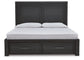 Foyland California King Panel Storage Bed with Mirrored Dresser and Chest at Towne & Country Furniture (AL) furniture, home furniture, home decor, sofa, bedding