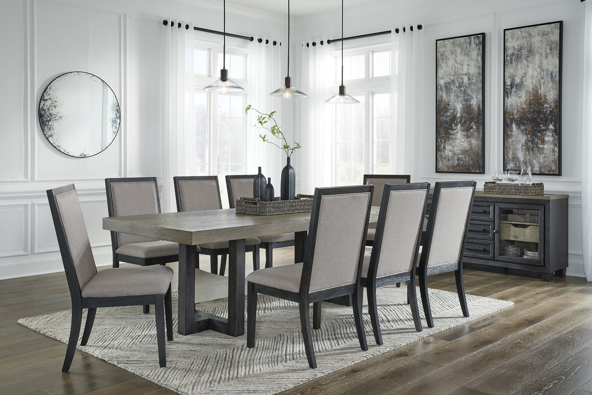 Foyland Dining Table and 8 Chairs at Towne & Country Furniture (AL) furniture, home furniture, home decor, sofa, bedding