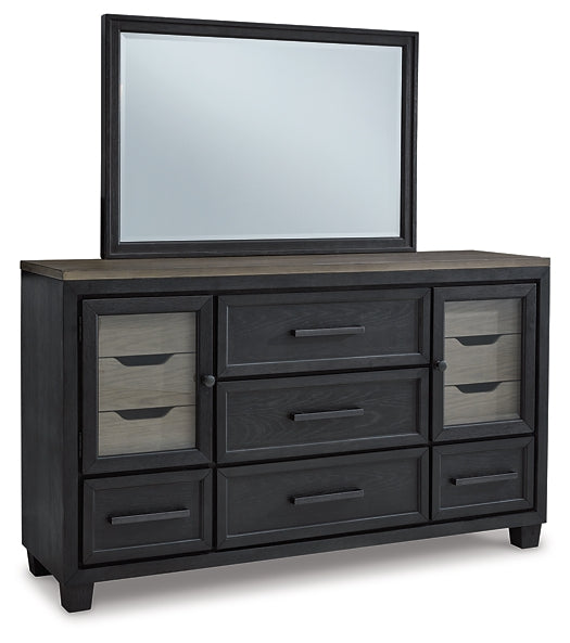 Foyland King Panel Storage Bed with Mirrored Dresser and Chest at Towne & Country Furniture (AL) furniture, home furniture, home decor, sofa, bedding