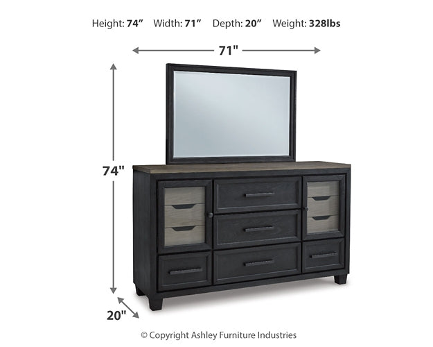 Foyland King Panel Storage Bed with Mirrored Dresser at Towne & Country Furniture (AL) furniture, home furniture, home decor, sofa, bedding
