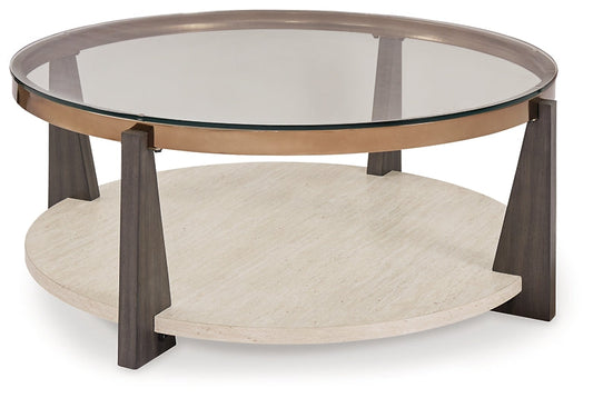Frazwa Round Cocktail Table at Towne & Country Furniture (AL) furniture, home furniture, home decor, sofa, bedding